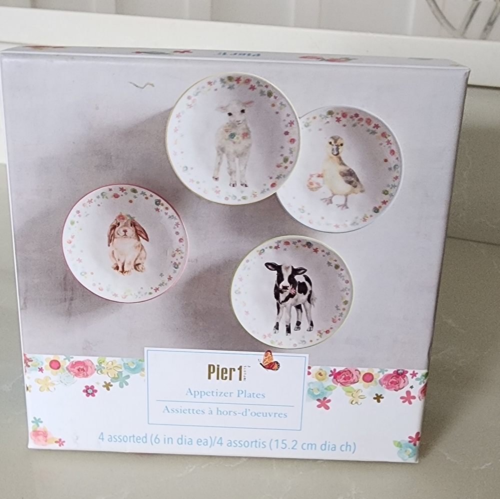 Adorable appetizer plates from Pier 1 imports. Farm animals.